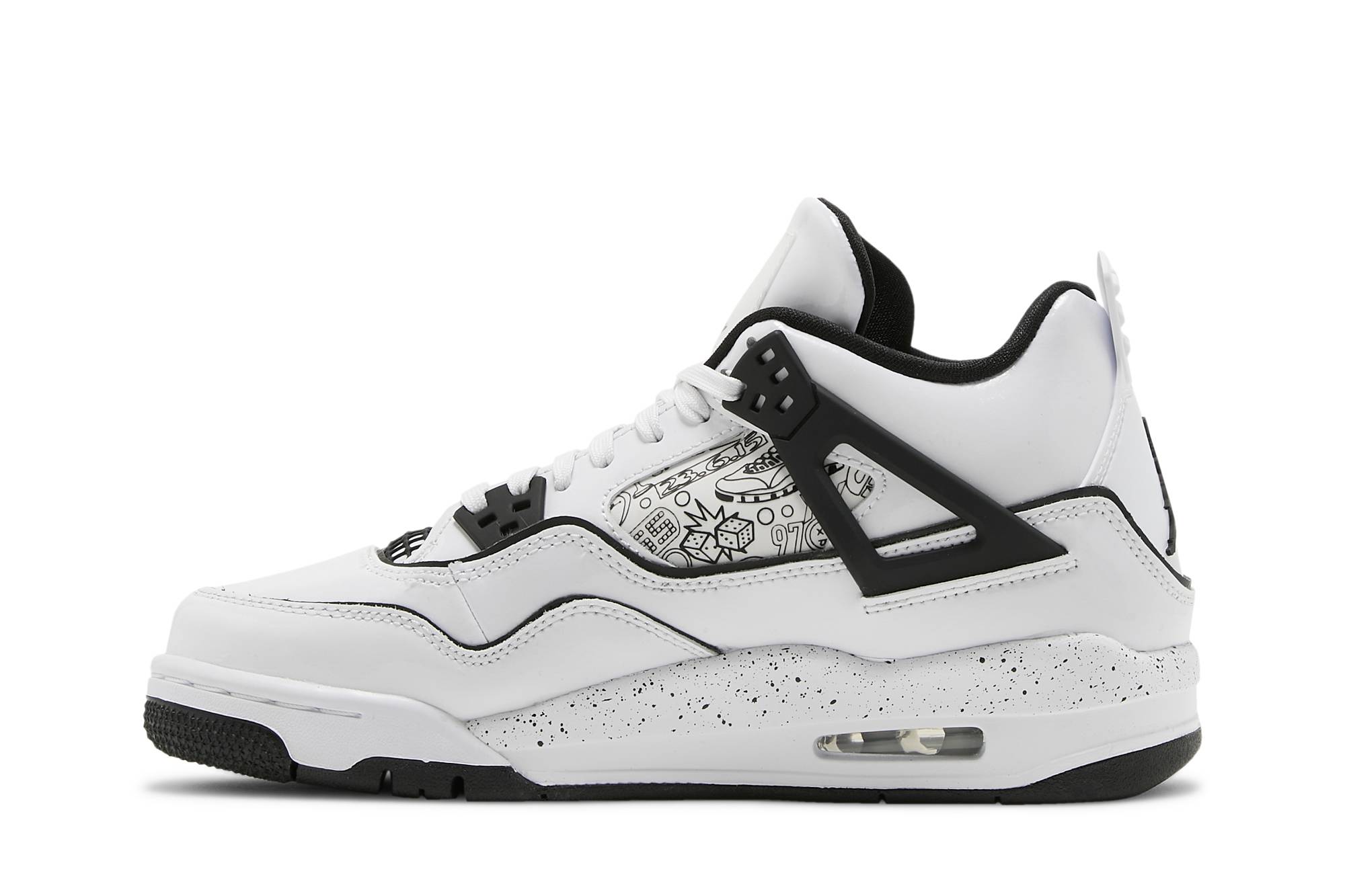 (Grade School) Air Jordan 4 Retro DIY DC4101-100 Skidge - Image 3