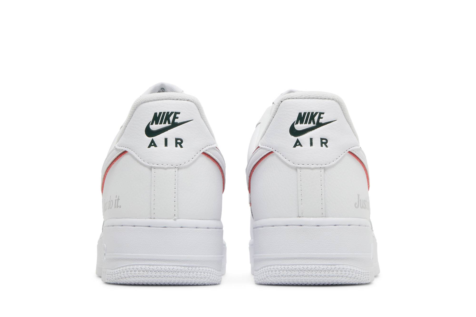 Nike Air Force 1 Low 'Just Do It White Noble Green Metallic Silver University Red' DQ0791-100 - Image 6