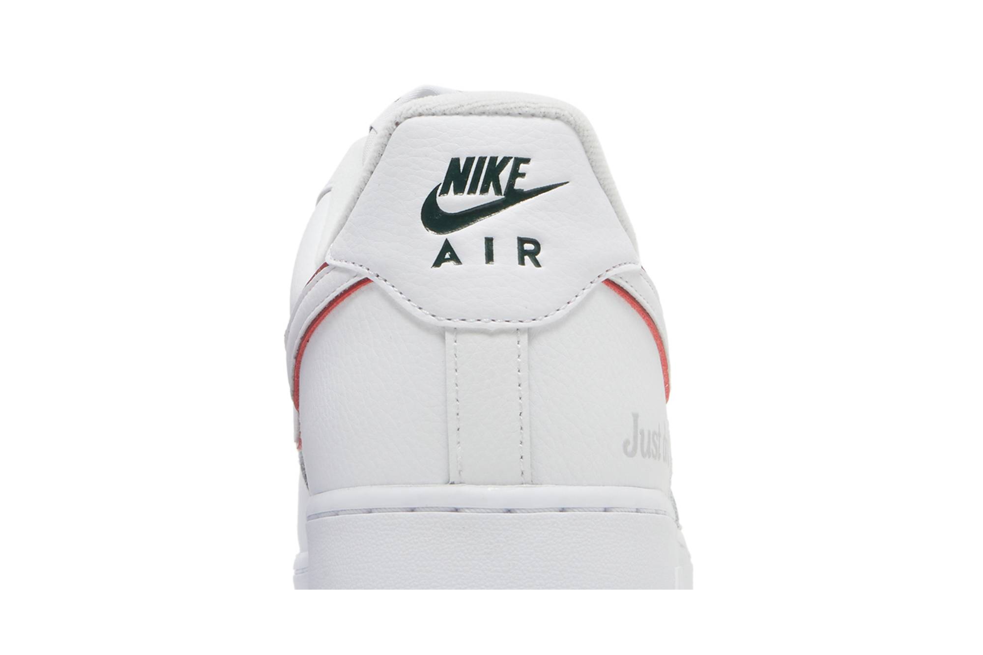 Nike Air Force 1 Low 'Just Do It White Noble Green Metallic Silver University Red' DQ0791-100 - Image 7