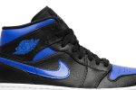 Air Jordan 1 Mid Black Hyper Royal 554724-068 WABT