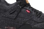 (GS) Levis x Air Jordan 4 Retro Black Denim (Levis Tag) AQ9103-001 WABT