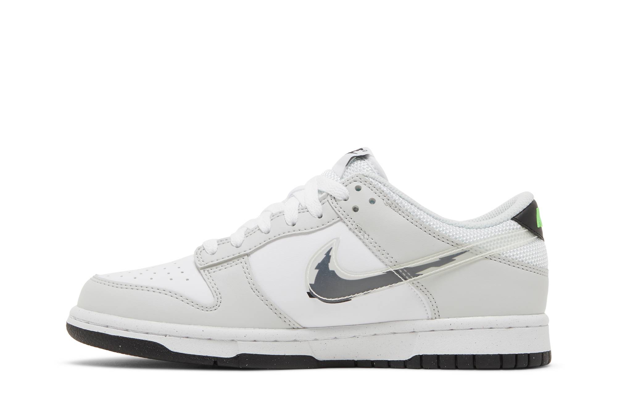 (Grade School) Nike Dunk Low Glitch Swoosh DV3033-001 Skidge - Image 3