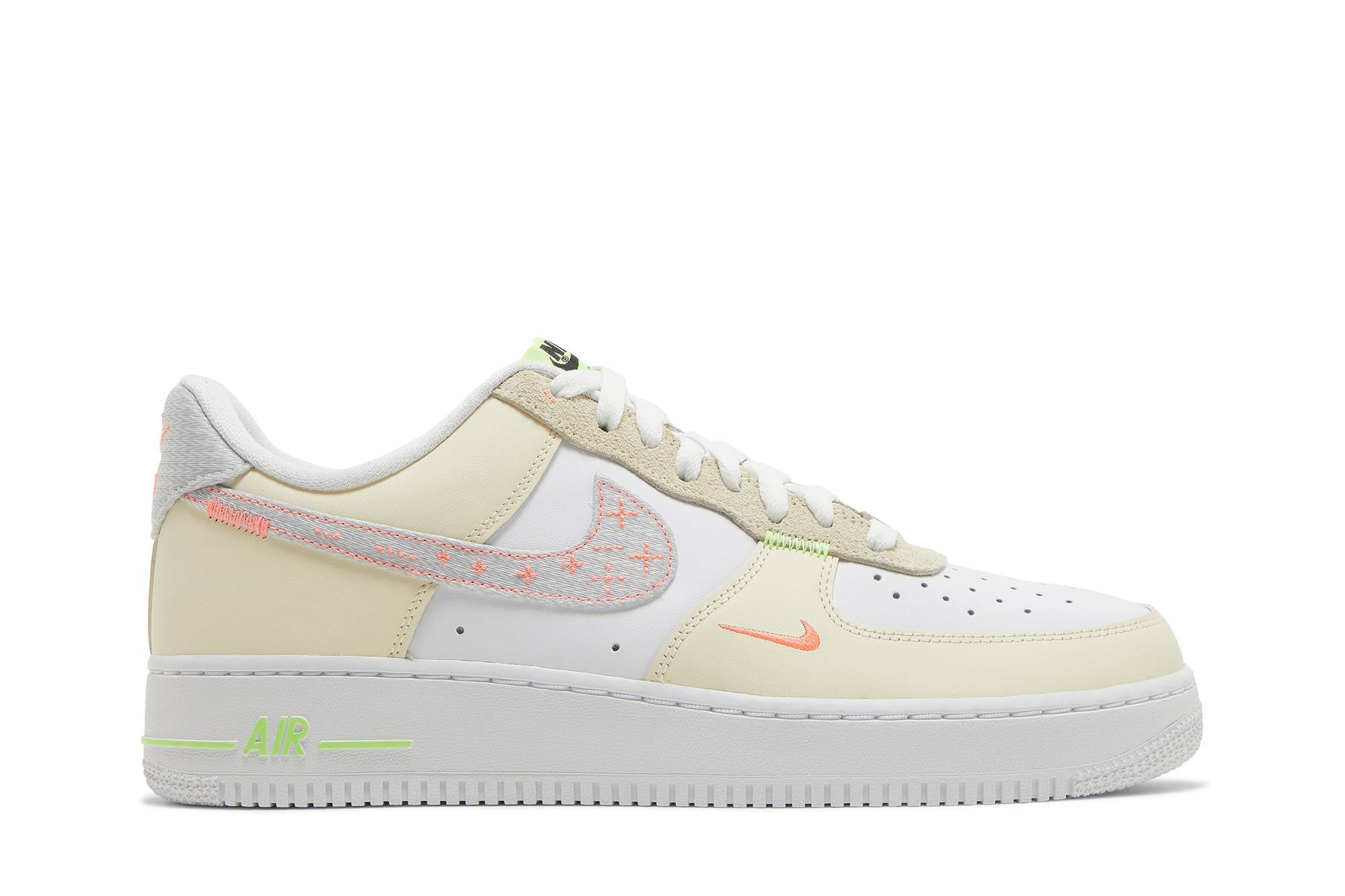 Nike Air Force 1 07 LV8 Just Stitch It - White Shade Green FB1852-111 Skidge