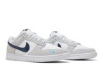 Nike Dunk Low White Grey Navy Aqua Mini Swoosh FJ4227-001 WABT