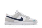 Nike Dunk Low White Grey Navy Aqua Mini Swoosh FJ4227-001 WABT