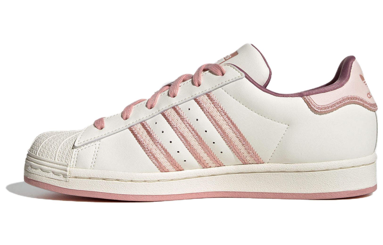 (Women) adidas Originals Superstar Shoes Cream White Pink IE5528 Nicesnk