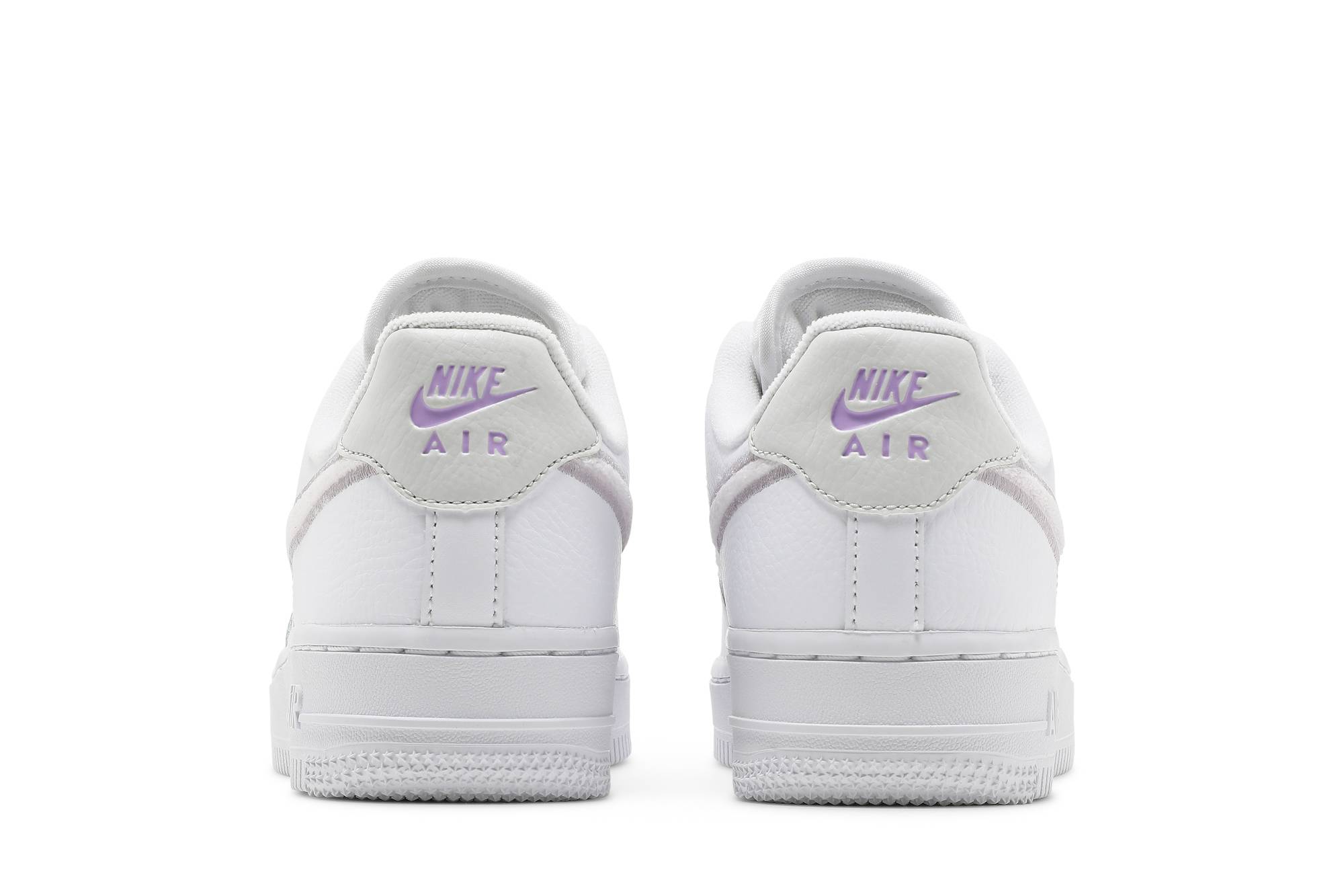 (Women) Nike Air Force 1 07 Essential Chenille Swoosh - White Lilac DN5056-100 Skidge - Image 6