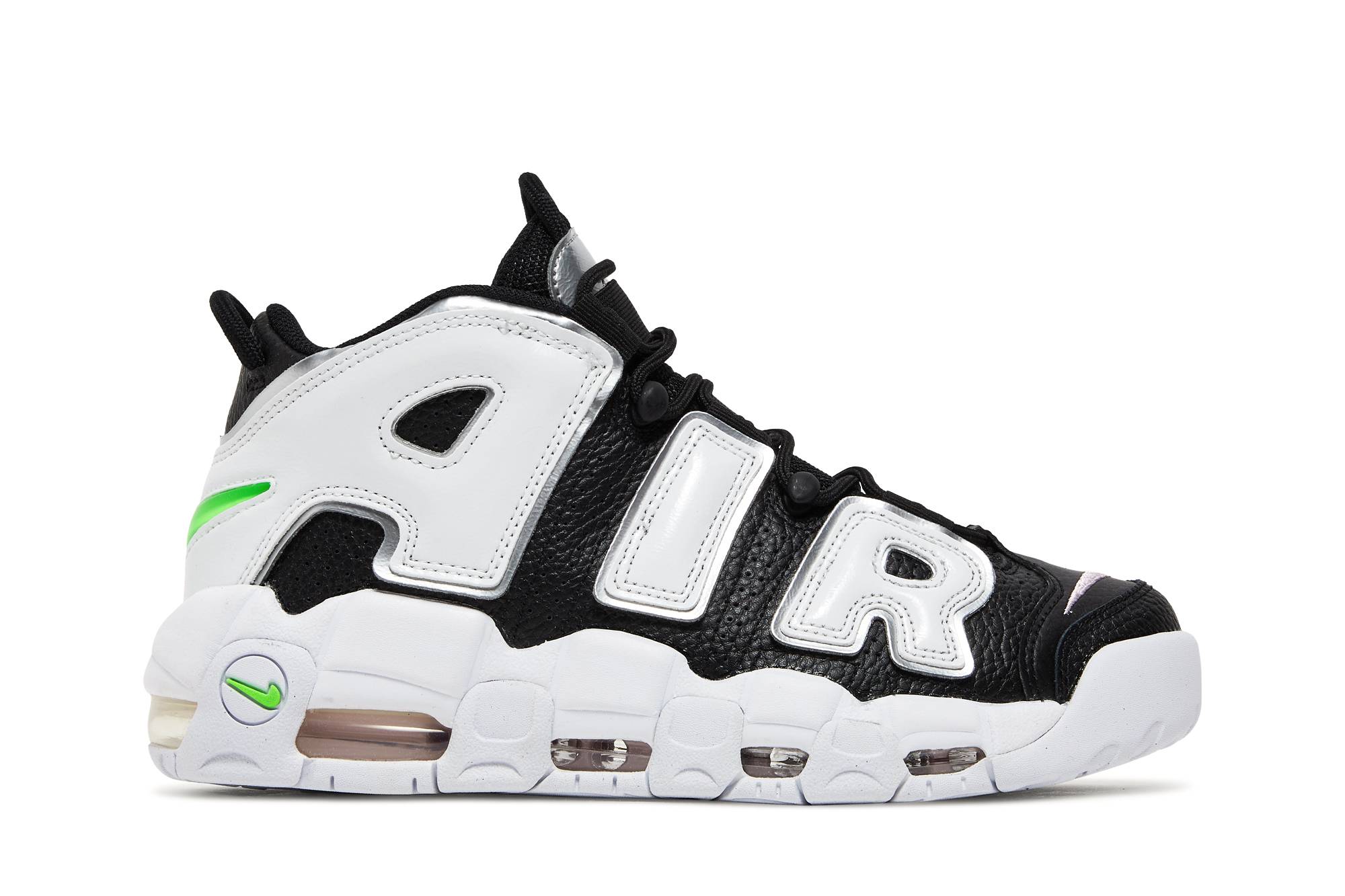 (Women) Nike Air More Uptempo Black Metallic Silver DN8008-001 Skidge