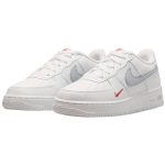 (Youth) Nike Air Force 1 Low White Grey Red FD9772-100 WABT