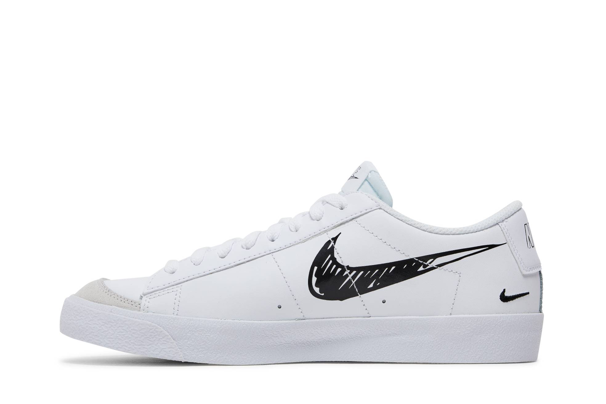 (Youth) Nike Blazer Low 77 GS Sketch - White Black DM7819-100 Skidge - Image 3